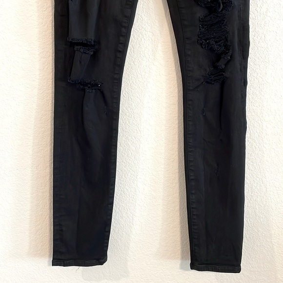 Agolde Women’s Sophie Jeans Size 30 Black Cotton Spandex Distressed Whimsigoth - Picture 9 of 17